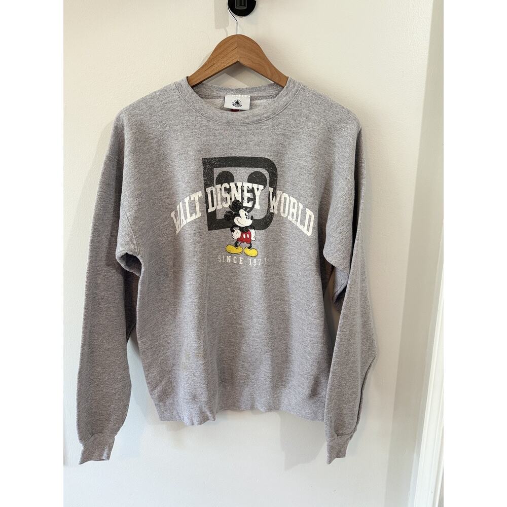 Vintage Disney Mickey Mouse Crewneck Sweatshirt Gray Heather Medium.